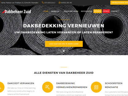 Nieuwe website Dakbeheer Zuid